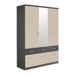 Rauch Celle Super 136cm 3 Door Combi Wardrobe - Metallic Dark Grey and Champagne