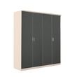 Rauch Celle Super 181cm 4 Door Wardrobe - Champagne and Metallic Dark Grey