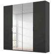 Rauch Miramar Type-5 201cm 4 Door Wardrobe with Mirror - Graphite and Basalt Glass
