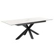 Heaven White Ceramic 6-8 Seater Extending Dining Table with Star Legs - 168cm-210cm