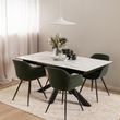 Heaven White Ceramic 6-8 Seater Extending Dining Table with Star Legs - 168cm-210cm
