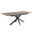 Heaven Rusty Brown Ceramic 6-8 Seater Extending Dining Table with Star Legs - 168cm-210cm