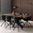 Heaven Rusty Brown Ceramic 6-8 Seater Extending Dining Table with Star Legs - 168cm-210cm