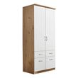 Rauch Celle Matt 91cm 2 Door Wardrobe with Drawer - Artisan Oak and Alpine White