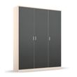 Rauch Celle Matt 136cm 3 Door Wardrobe - Champagne and Metallic Dark Grey