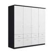 Rauch Celle Matt 181cm 4 Door Wardrobe with Drawer - Metallic Dark Grey and Alpine White