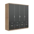Rauch Celle Matt 181cm 4 Door Wardrobe with Drawer - Sonoma Oak and Metallic Dark Grey