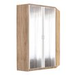 Rauch Celle Matt 117cm 2 Door Corner Wardrobe with Mirror - Sonoma Oak and Alpine White
