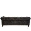 Hoxton Chesterfield  Dark Grey Leather 3 Seater Sofa