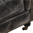 Hoxton Chesterfield  Dark Grey Leather 3 Seater Sofa
