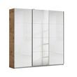 Rauch Kulmbach 203cm 3 Door Sliding Wardrobe with Mirror - Artisan Oak and White High Gloss