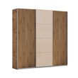 Rauch Kulmbach 203cm 3 Door Sliding Wardrobe - Artisan Oak and Champagne Glass Front