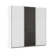 Rauch Kulmbach 203cm 3 Door Sliding Wardrobe - Alpine White and Basalt Glass Front