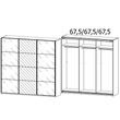 Rauch Kulmbach 203cm 3 Door Sliding Wardrobe with Mirror - Silk Grey and Champagne Glass