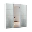 Rauch Kulmbach 203cm 3 Door Sliding Wardrobe with Mirror - Alpine White and Silk Grey Glass