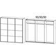 Rauch Kulmbach 271cm 3 Door Sliding Wardrobe - Champagne