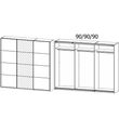 Rauch Kulmbach 271cm 3 Door Sliding Wardrobe with Mirror - Alpine White