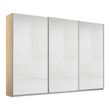 Rauch Kulmbach 271cm 3 Door Sliding Wardrobe - Sonoma Oak and White High Gloss