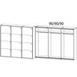 Rauch Kulmbach 271cm 3 Door Sliding Wardrobe - Sonoma Oak and White High Gloss
