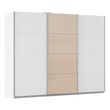 Rauch Kulmbach 271cm 3 Door Sliding Wardrobe - Alpine White and Champagne Glass Front