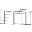 Rauch Kulmbach 271cm 3 Door Sliding Wardrobe - Alpine White and Champagne Glass Front