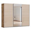 Rauch Kulmbach 271cm 3 Door Sliding Wardrobe with Mirror - Artisan Oak and Champagne Glass