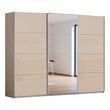 Rauch Kulmbach 271cm 3 Door Sliding Wardrobe with Mirror - Champagne and Champagne Glass