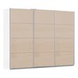 Rauch Kulmbach 271cm 3 Door Sliding Wardrobe - Alpine White and Champagne Glass