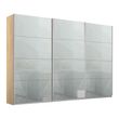 Rauch Kulmbach 271cm 3 Door Sliding Wardrobe - Sonoma Oak and Silk Grey Glass