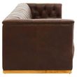 King Mexico Brown Tufted Leather 3 Seater Sofa