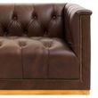 King Mexico Brown Tufted Leather 3 Seater Sofa