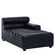 King Distressed Slate Grey Leather Modular Chaise - RHF