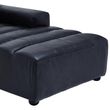 King Distressed Slate Grey Leather Modular Chaise - RHF