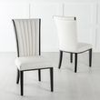 Cadiz White Leather Large High Back Dining Chair with Black Legs