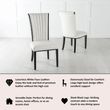 Cadiz White Leather Large High Back Dining Chair with Black Legs
