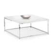 Scala White Marble Effect and Chrome 90cm Square Coffee Table
