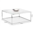 Scala White Marble Effect and Chrome 90cm Square Coffee Table