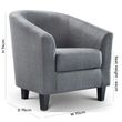 Hugo Grey Fabric Tub Chair