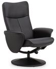 Lugano Black Faux Leather Recline Chair with Footstool