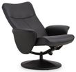 Lugano Black Faux Leather Recline Chair with Footstool
