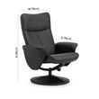 Lugano Black Faux Leather Recline Chair with Footstool