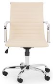 Gio Ivory Faux Leather Office Chair