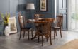 Canterbury Mahogany 2-4 Seater Round Extending Dining Set with 4 Leather Chairs