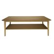 Danish Oak Large Coffee Table with Shelf