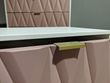 Diamond Pink and White 2 Drawer Midi Bedside Cabinet with Gold Hairpin Legs