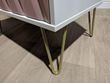 Diamond Pink and White 2 Drawer Midi Bedside Cabinet with Gold Hairpin Legs