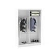Lynx White and Grey Gloss 2 Door Sliding Mirror Wardrobe