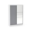 Lynx White and Grey Gloss 2 Door Sliding Mirror Wardrobe