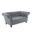 Chester Grey Velvet Fabric 2 Seater Sofa
