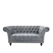 Chester Grey Velvet Fabric 2 Seater Sofa